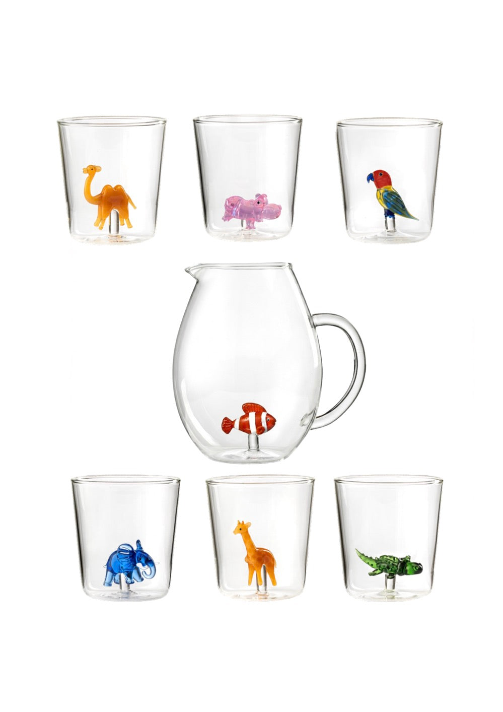 Savana Family Mix 8 - Lot De 7 Pièces (6 Verres + Carafe)