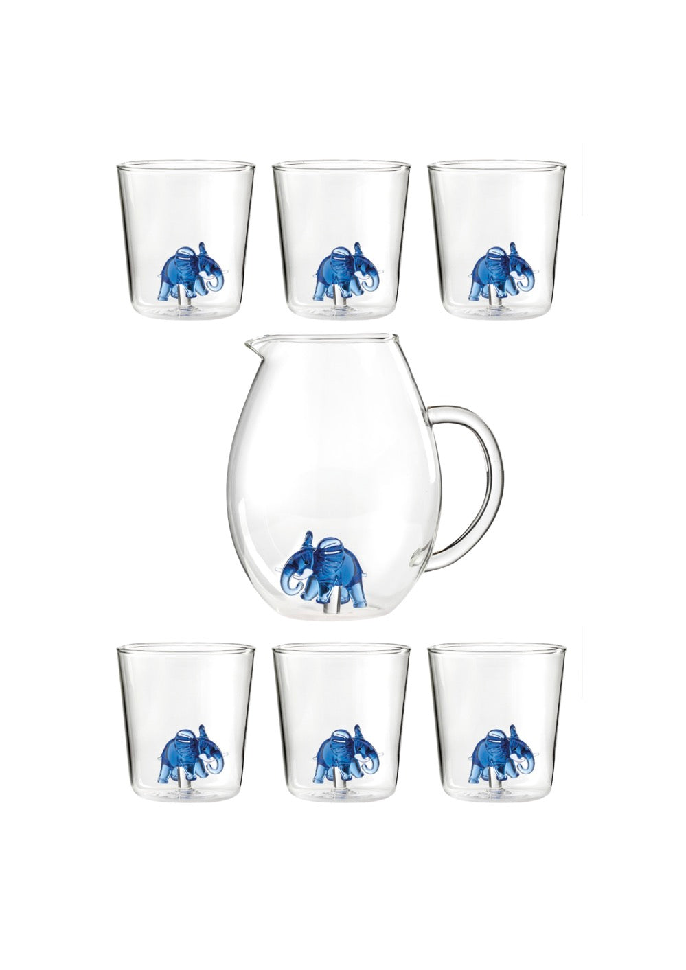 Savana Family Mix 9 - Lot De 7 Pièces (6 Verres + Carafe)