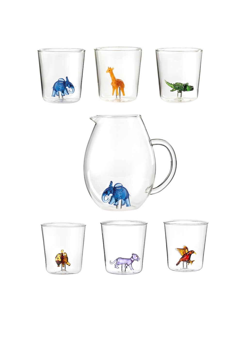 Savana Family Mix 10 - Lot De 7 Pièces (6 Verres + Carafe)