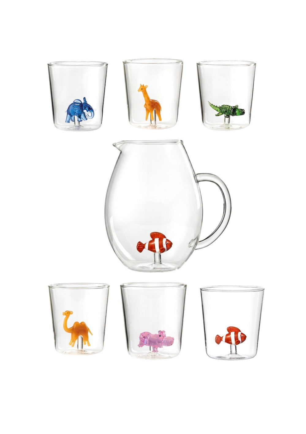Savana Family Mix 11 - Lot De 7 Pièces (6 Verres + Carafe)