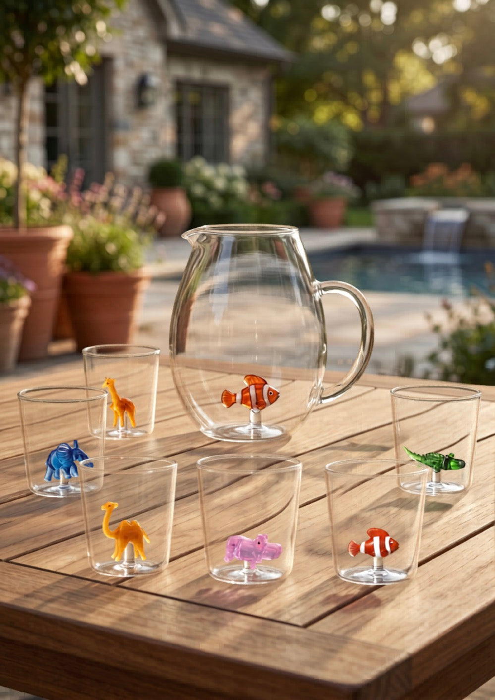 Savana Family Mix 11 - Lot De 7 Pièces (6 Verres + Carafe)