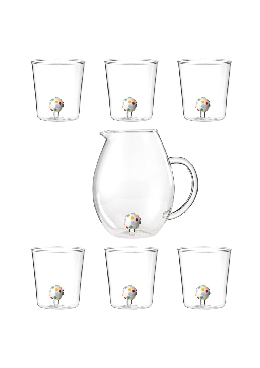 Candies Bonbon - Lot De 7 Pièces (6 Verres + Carafe)
