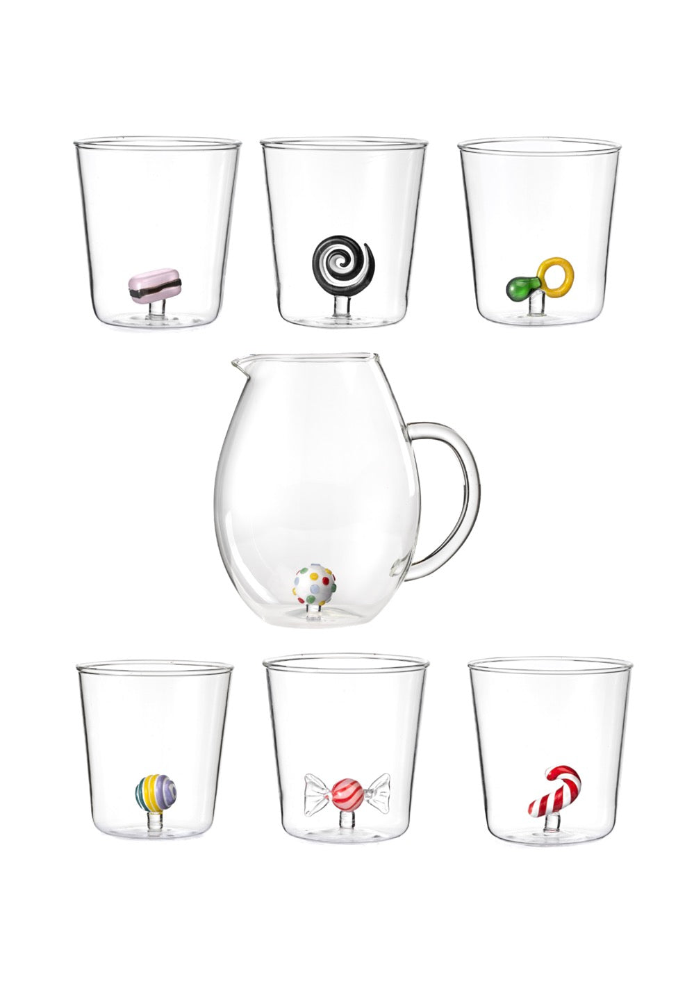 Candies Mix 2 - Lot De 7 Pièces (6 Verres + Carafe)
