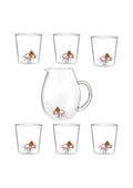 Dinos Triceratops - Lot De 7 Pièces (6 Verres + Carafe)