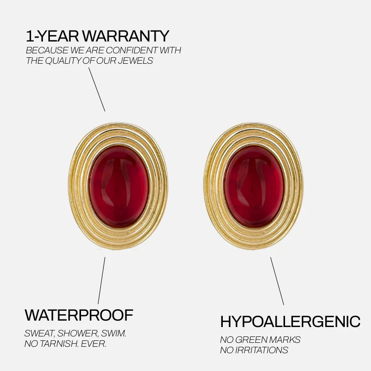 Boucles D'Oreilles Old Money Rouge