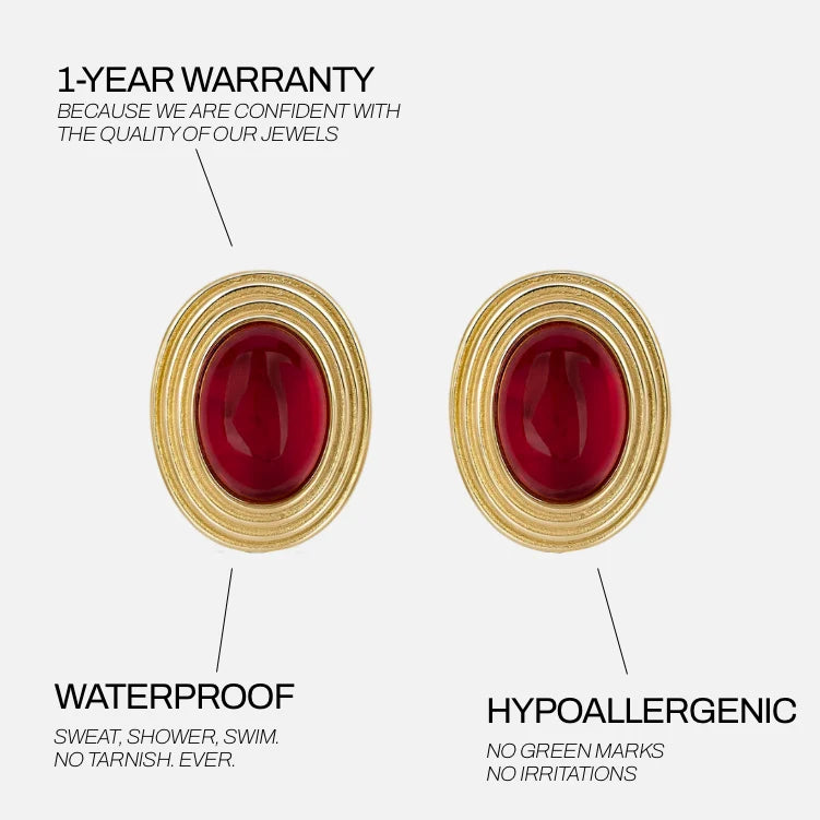 Boucles D'Oreilles Old Money Rouge