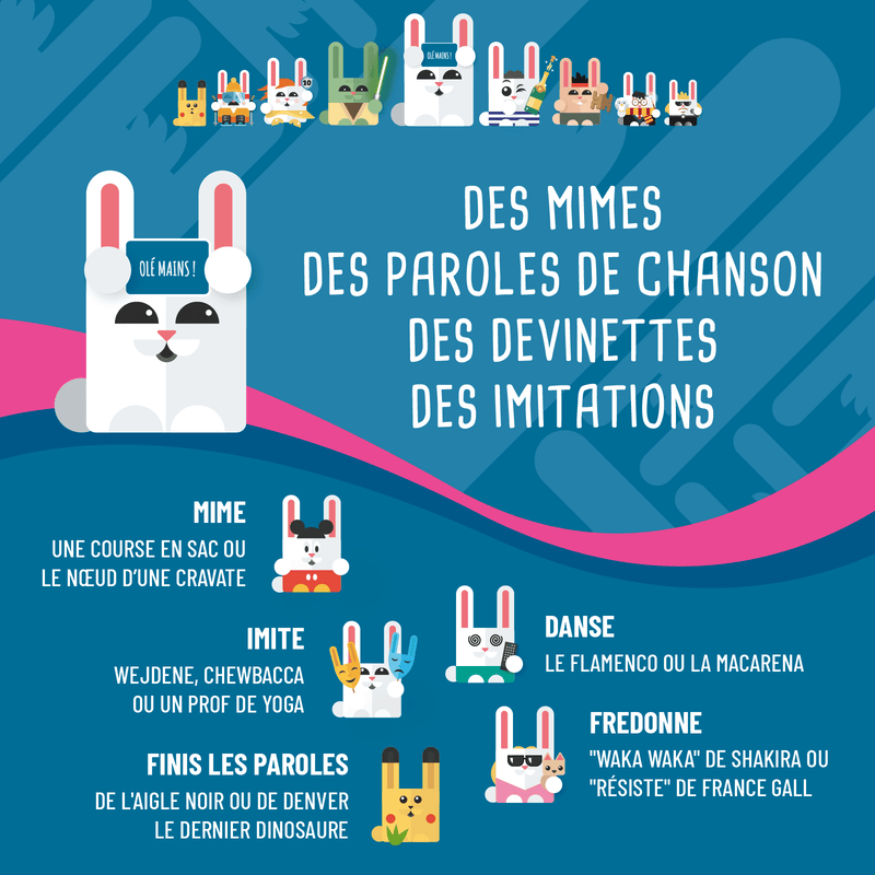 Des mimes, des paroles de chanson, des devinettes, des imitations...