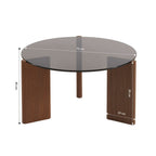 Olie - Table Basse - Verre Trempé - Noir