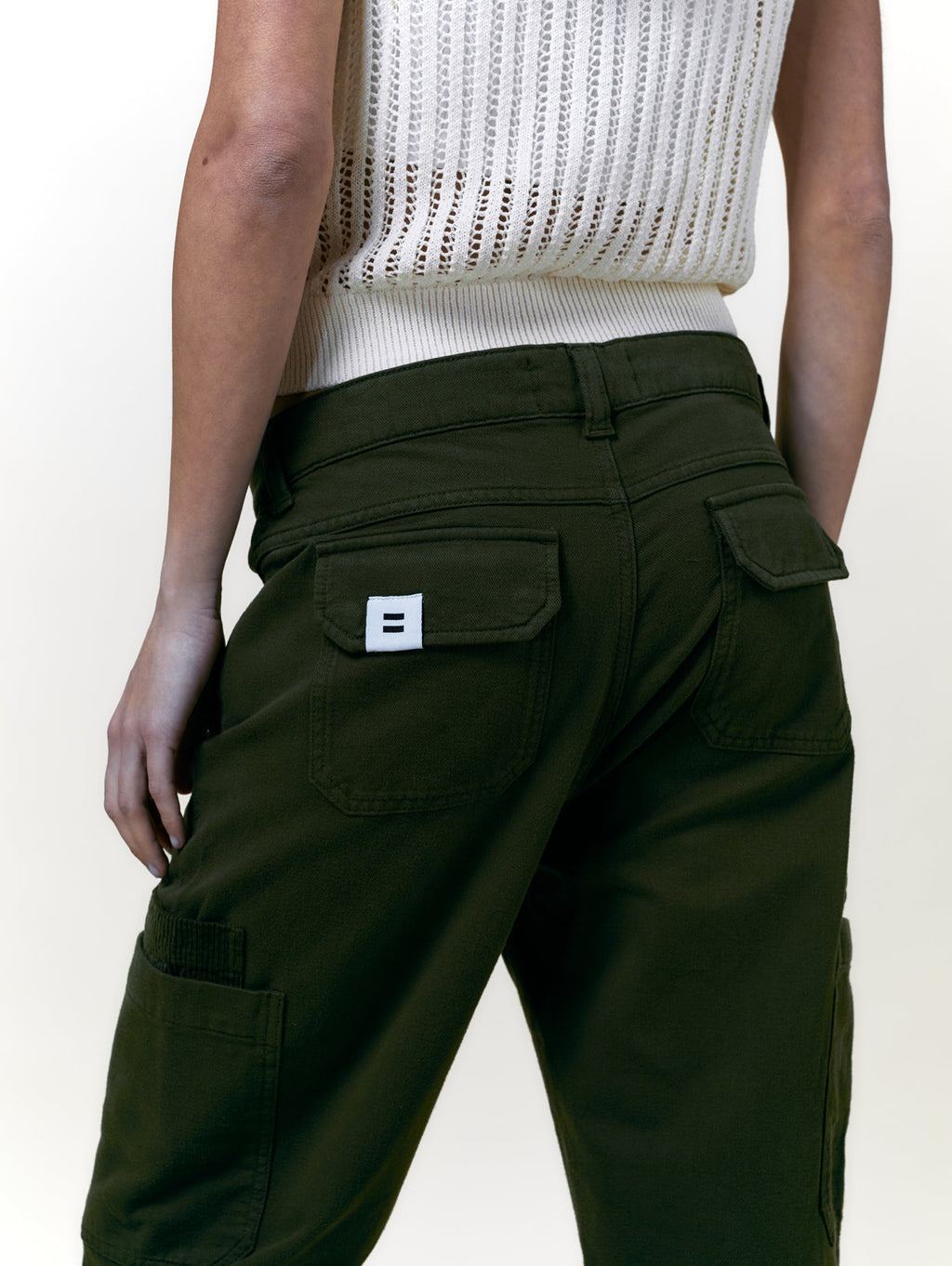 Pantalon Cargo Toile Olive