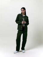 Pantalon Cargo Toile Olive