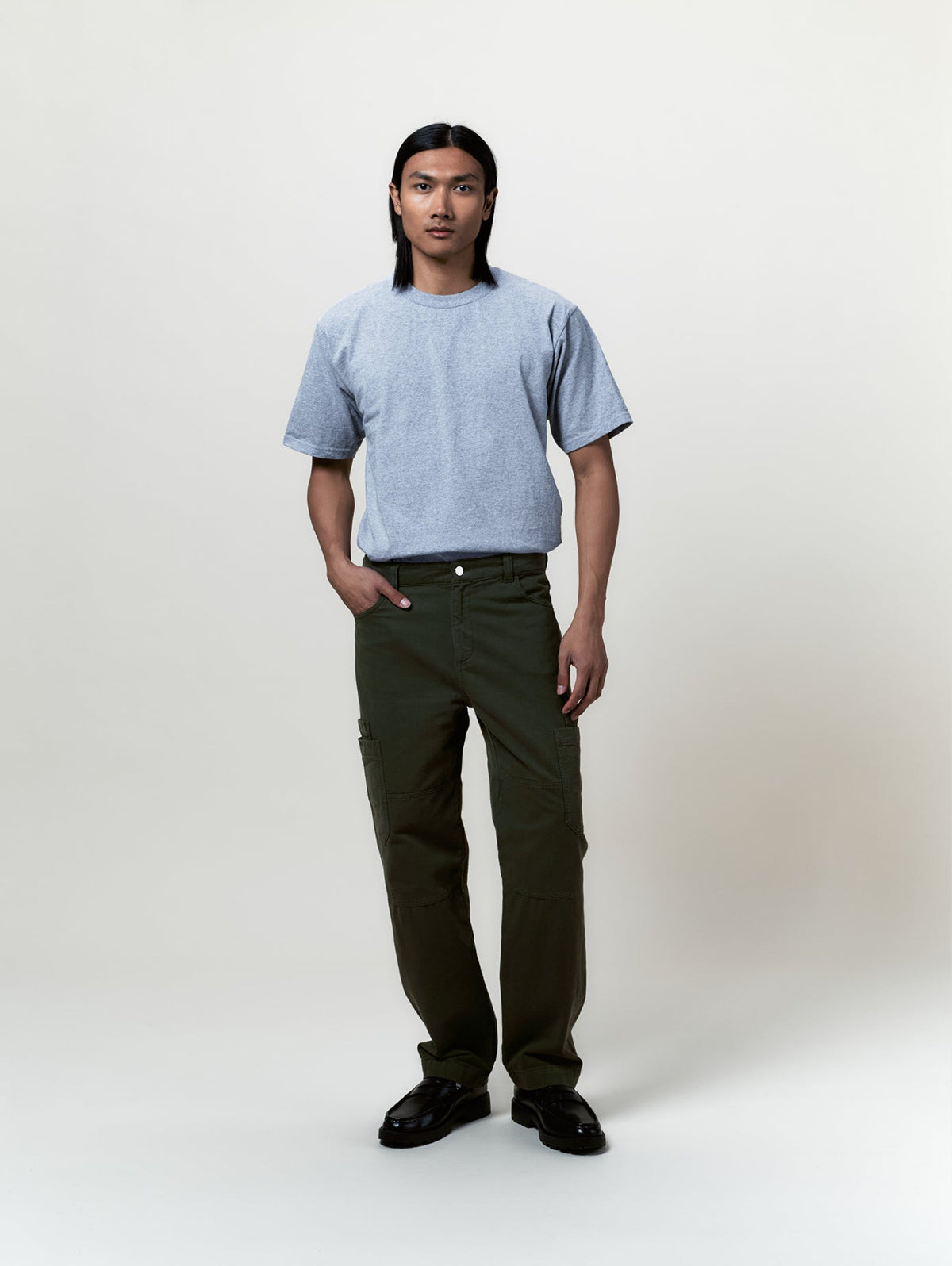 Pantalon Cargo Toile Olive