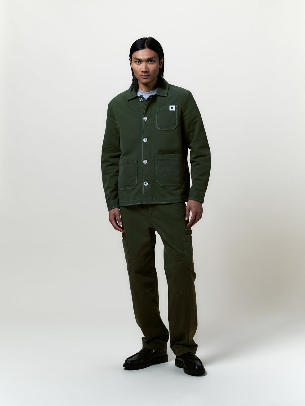 Pantalon Cargo Toile Olive