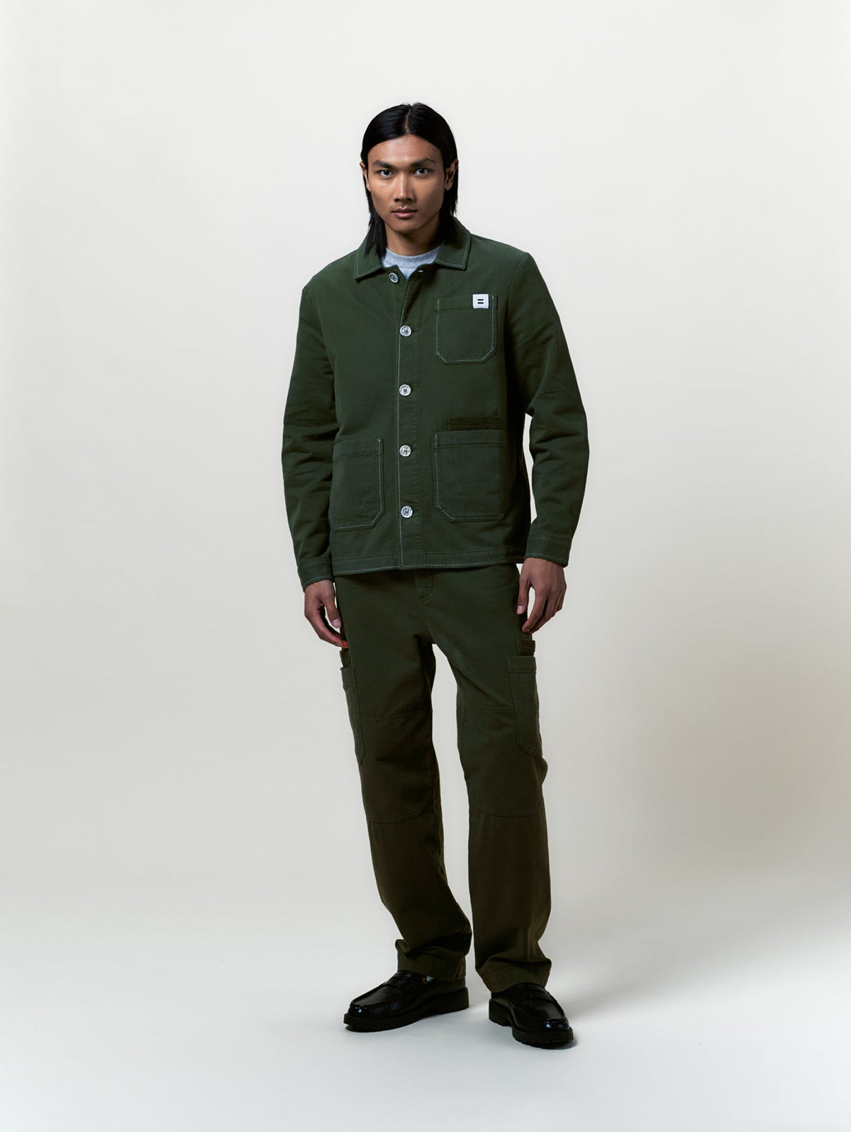 Pantalon Cargo Toile Olive