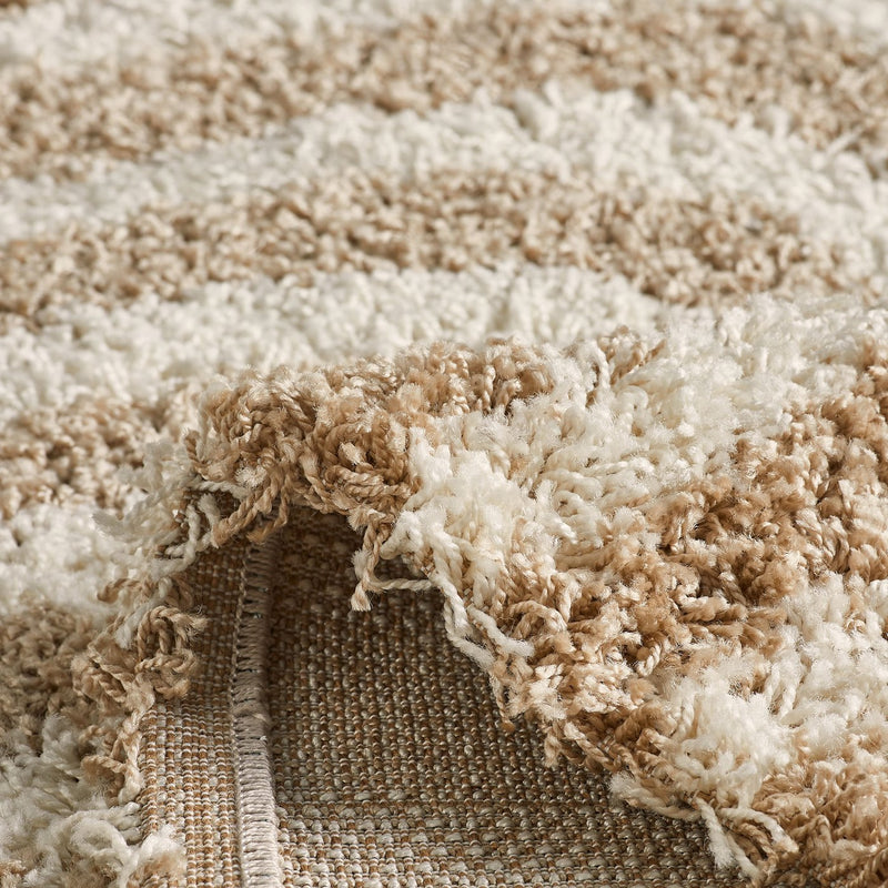 Tapis Shaggy Olympe 1067 - Motif Géométrique - Beige - Intérieur