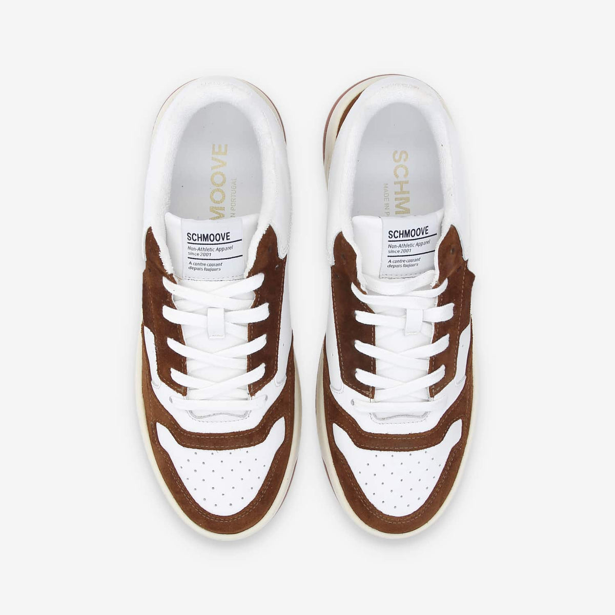 Smatch New Trainer M - Nappa/Suede - White/Dark Brown