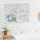 Poster Washington OMY encadré au mur – décoration créative pour enfant ou salon