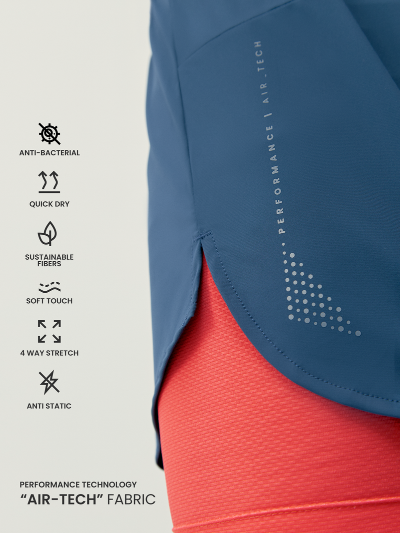 Short Ontario - Bleu Mer/Corail Brillant - Homme