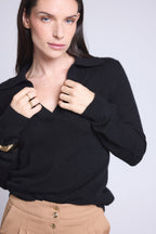 Opale Polo-Neck Jumper - Black - Women