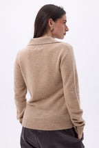 Opale Polo Collar Jumper - Cream Beige - Women