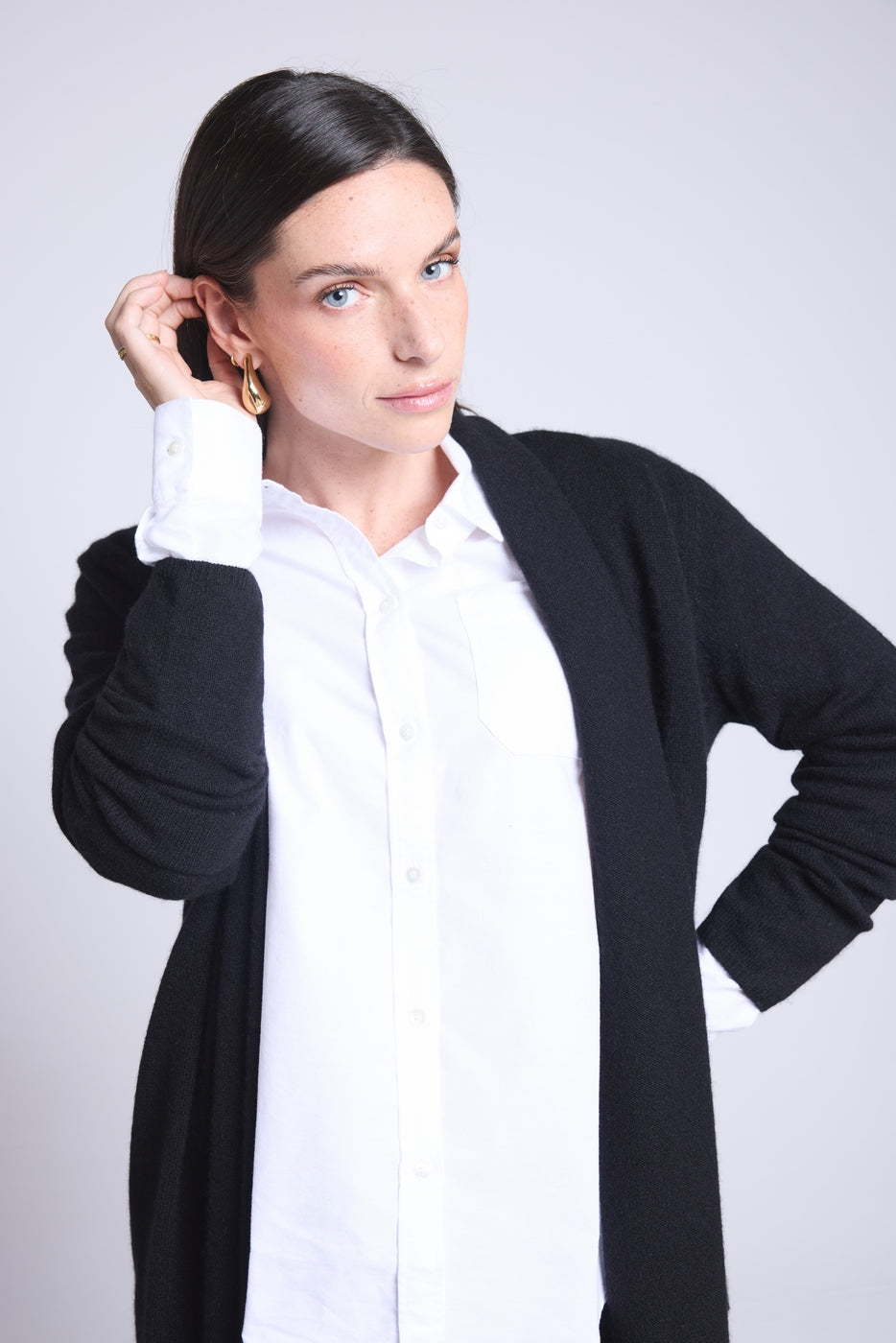 Ophelia Cocoon Cardigan - Black - Women