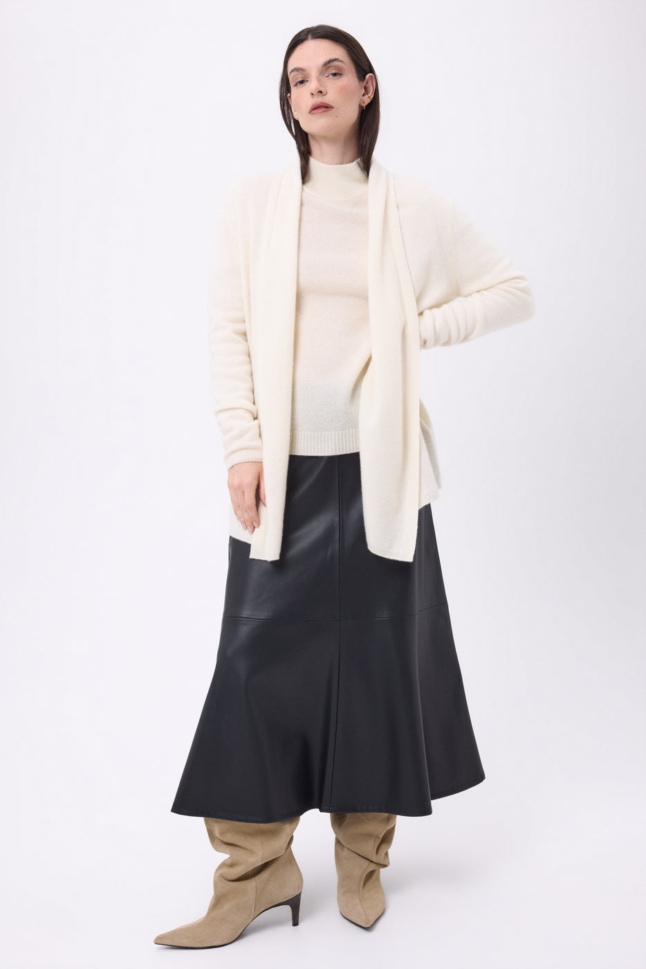 Ophelia Tube Cardigan - White - Women