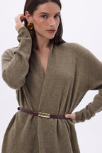 Ophelia Tube Cardigan - Mottled Khaki - Women