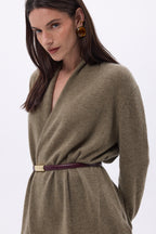 Ophelia Tube Cardigan - Mottled Khaki - Women