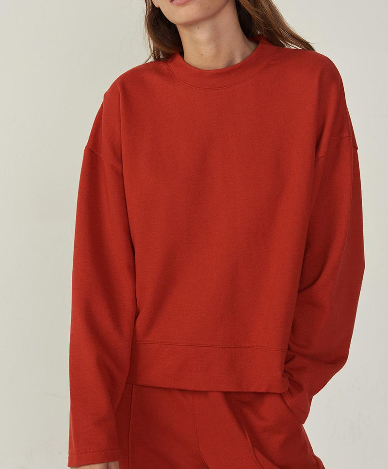 American Vintage - Sudadera ML con cuello redondo - Nogal - Mujer