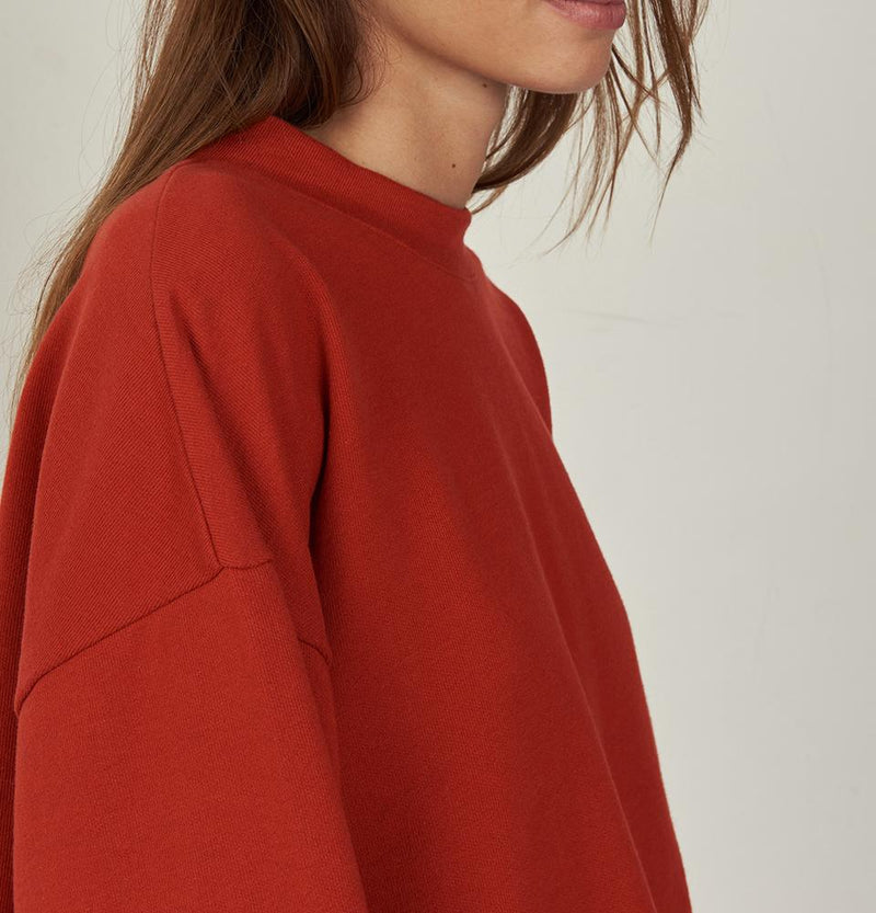 American Vintage - Sudadera ML con cuello redondo - Nogal - Mujer