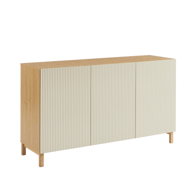 Buffet - Orca - Effet Chêne - 3 Portes - Beige