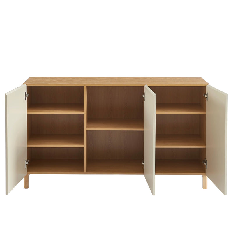 Buffet - Orca - Effet Chêne - 3 Portes - Beige