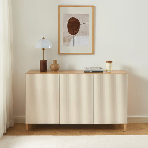 Buffet - Orca - Effet Chêne - 3 Portes - Beige