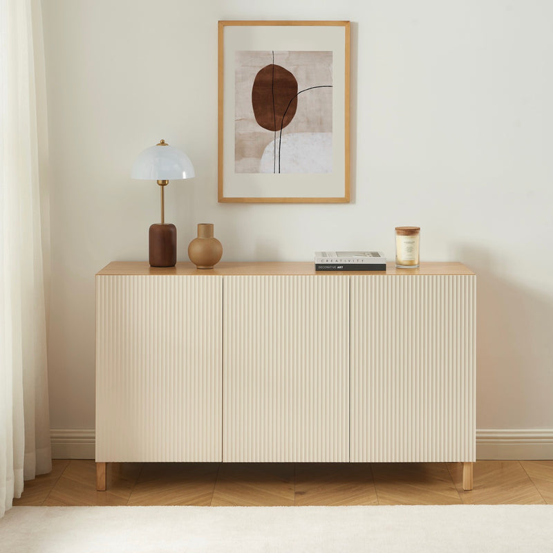 Buffet - Orca - Effet Chêne - 3 Portes - Beige