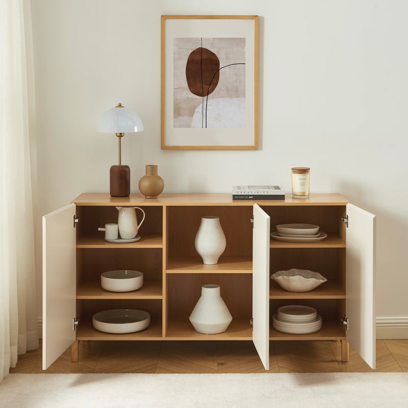 Buffet - Orca - Effet Chêne - 3 Portes - Beige