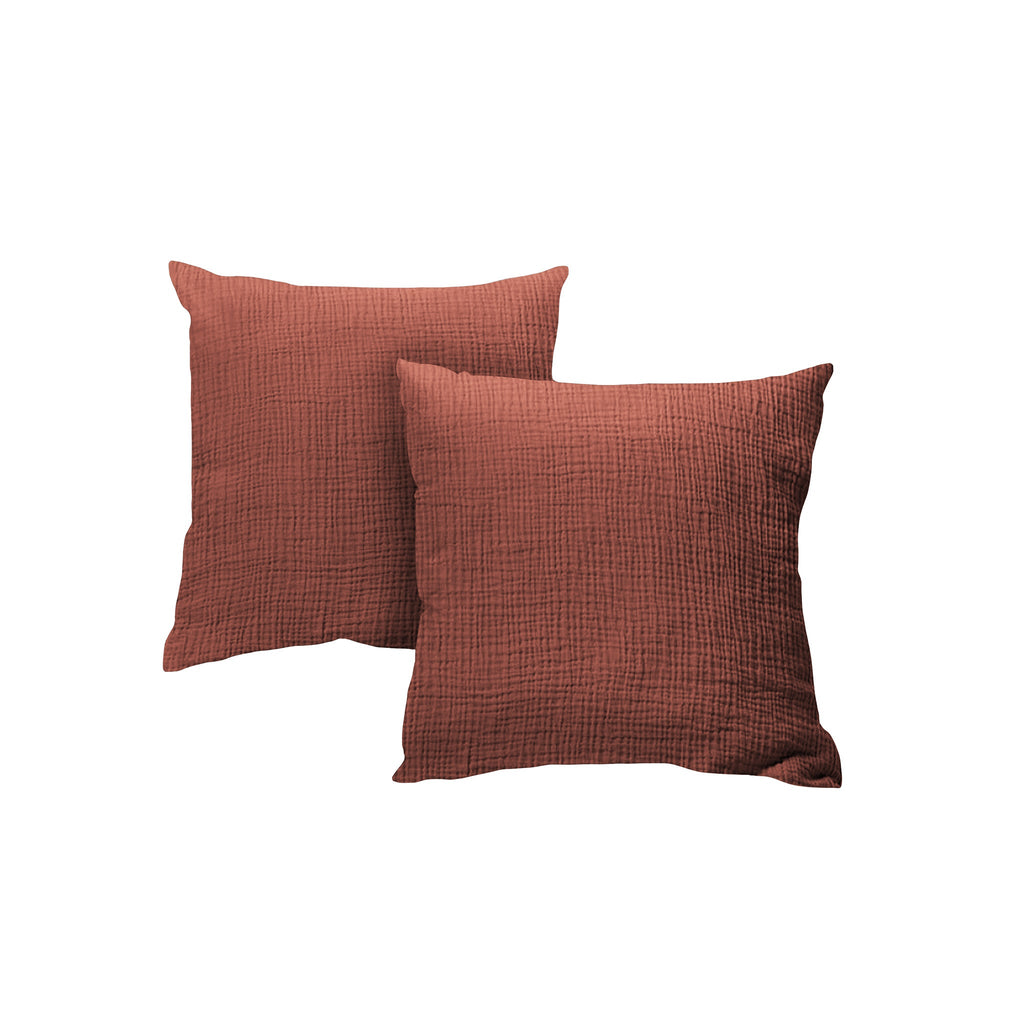 Taie d'oreiller gaze de coton x2 - 4 coloris au choix