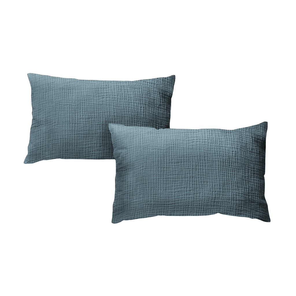 Taie d'oreiller gaze de coton x2 - 4 coloris au choix