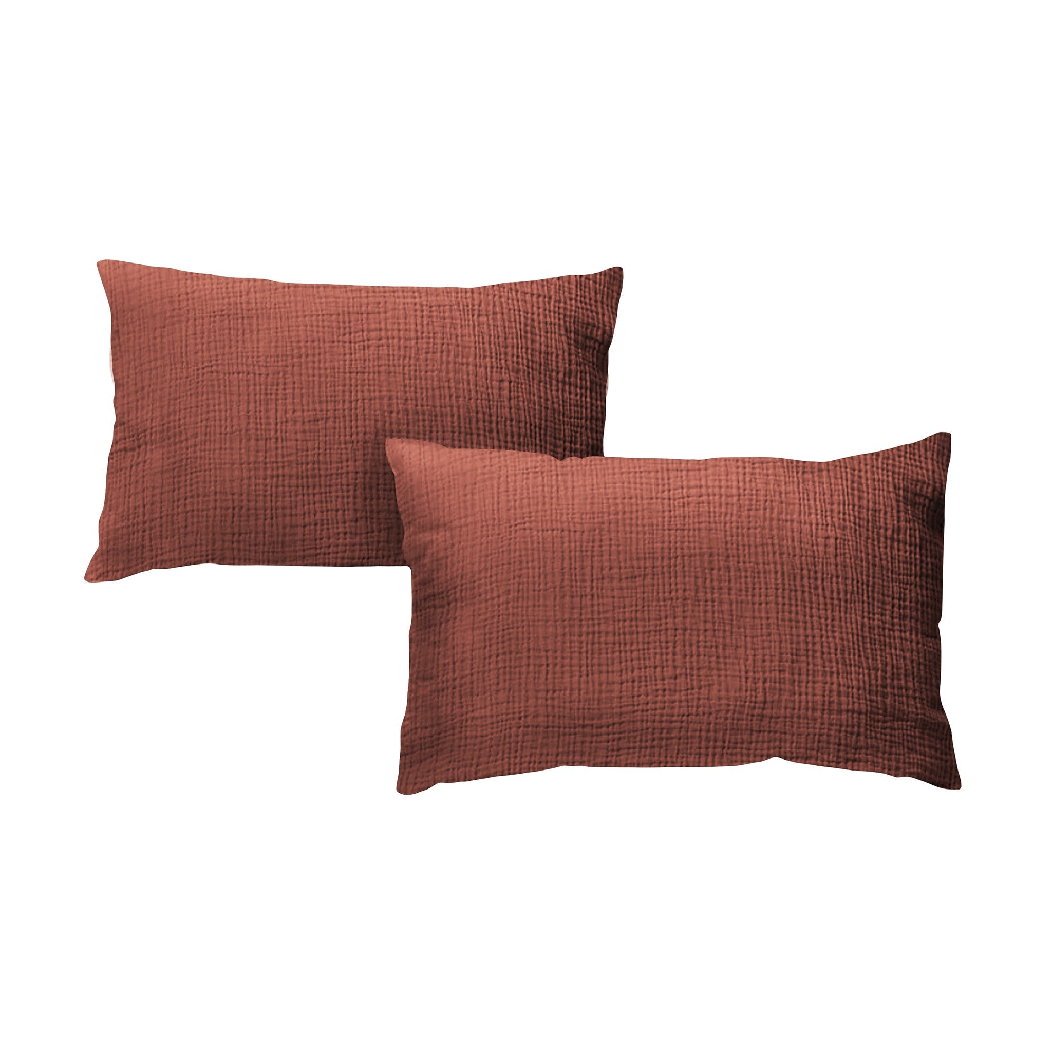 Taie d'oreiller gaze de coton x2 - 4 coloris au choix