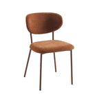 Orel - Set di 2 sedie - Tessuto e gambe in metallo effetto legno - Marrone