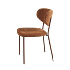 Orel - Set di 2 sedie - Tessuto e gambe in metallo effetto legno - Marrone