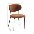 Orel - Set di 2 sedie - Tessuto e gambe in metallo effetto legno - Marrone