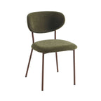 Orel - Set di 2 sedie - Tessuto e gambe in metallo effetto legno - Verde