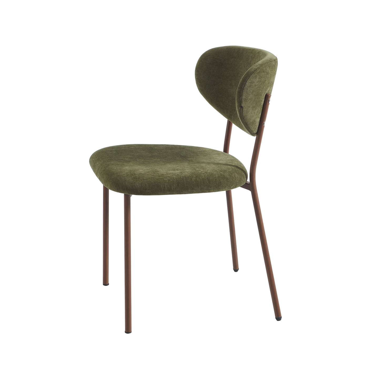 Orel - Set di 2 sedie - Tessuto e gambe in metallo effetto legno - Verde