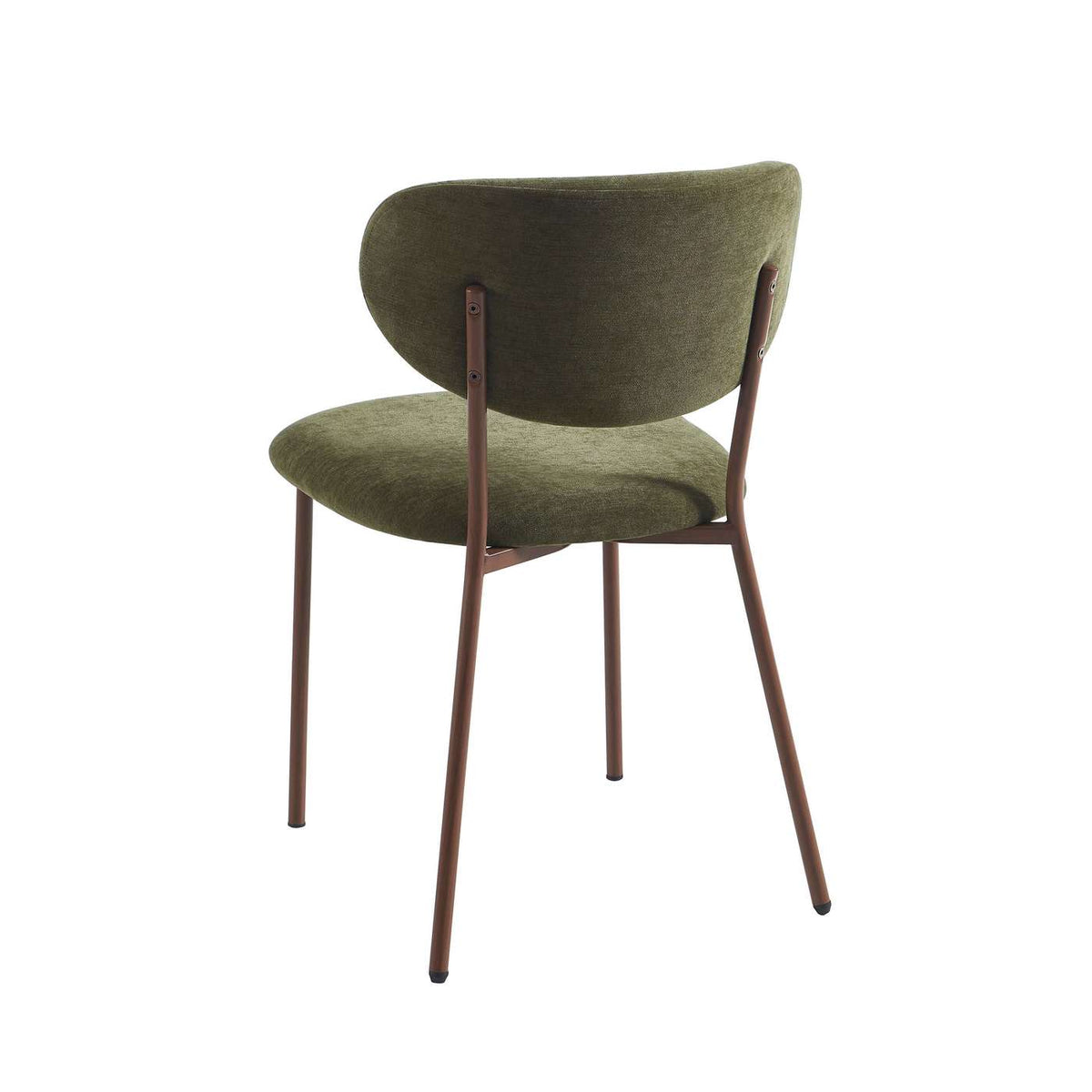 Orel - Set di 2 sedie - Tessuto e gambe in metallo effetto legno - Verde