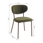 Orel - Set di 2 sedie - Tessuto e gambe in metallo effetto legno - Verde