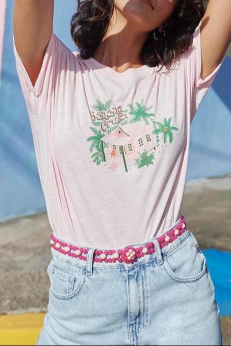 Orelie Belt - Pink/Guava