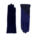 Gants Oriane Cuir Et Denim Doublés Alpaga - Navy/Denim - Femme