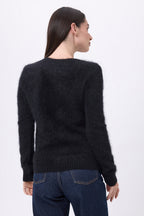 V-Neck Jumper – Brushed Cashmere Orion - Black - Women