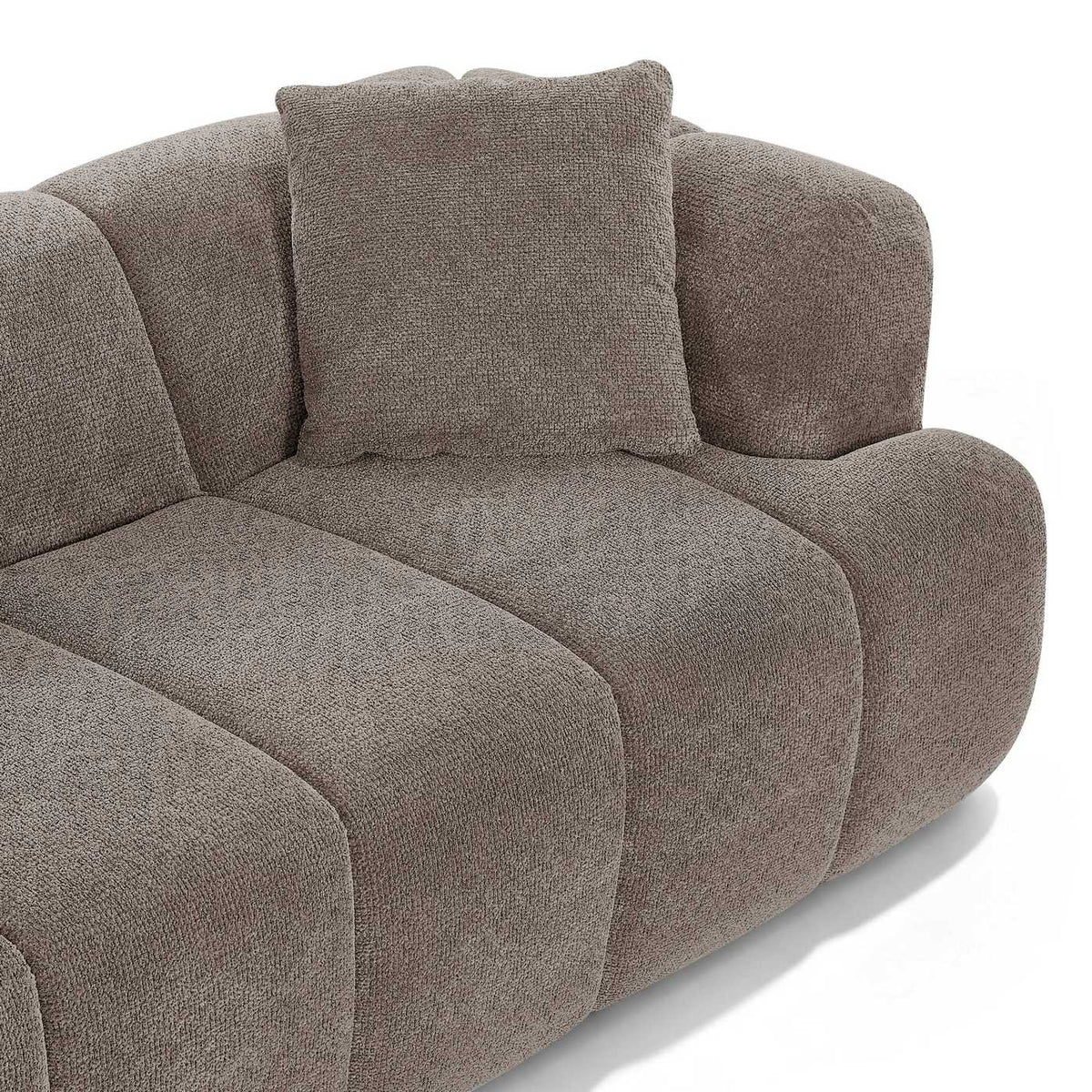 Orva - 3-Seater Straight Sofa, Compressed for Delivery - Chenille Fabric - Taupe