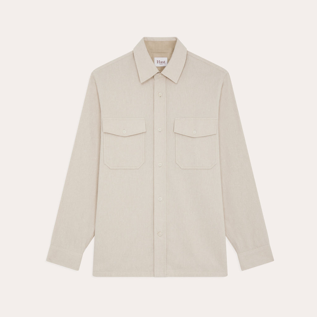 Surchemise En Flanelle Épaisse De Coton Écrue