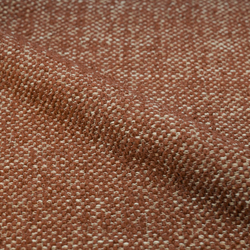 Lot de 2 chaises Aura en tissu texturé brun canelle, pieds en métal effet bois